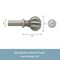 Kenney Mfg Kenney Rachel 5/8" Standard Decorative Window Curtain Rod, 48-86", Italian Pewter KN71632V2 - alternate 4